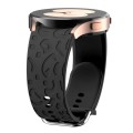 For Samsung Galaxy Watch 6 Leopard Print Embossed Silicone Watch Band(Black)