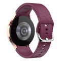For Samsung Galaxy Watch 6 Leopard Print Embossed Silicone Watch Band(Wine Red)