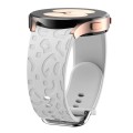 For Samsung Galaxy Watch 6 Leopard Print Embossed Silicone Watch Band(Light Grey)