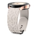 For Samsung Galaxy Watch 6 Leopard Print Embossed Silicone Watch Band(Starlight Color)