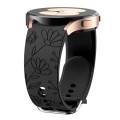For Samsung Galaxy Watch 6 Butterfly Flower Embossed Silicone Watch Band(Black)