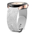 For Samsung Galaxy Watch 6 Butterfly Flower Embossed Silicone Watch Band(Light Grey)