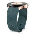 For Samsung Galaxy Watch 6 Butterfly Flower Embossed Silicone Watch Band(Pine Green)