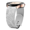 For Samsung Galaxy Watch 6 Skull Flower Embossed Silicone Watch Band(Light Grey)