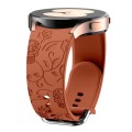 For Samsung Galaxy Watch 6 Skull Flower Embossed Silicone Watch Band(Brown)