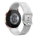 For Samsung Galaxy Watch 6 Sunflower Pattern Embossed Silicone Watch Band(Light Grey)