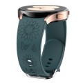 For Samsung Galaxy Watch 6 Sunflower Pattern Embossed Silicone Watch Band(Pine Green)