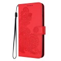 For Tecno Spark 20 Datura Flower Embossed Flip Leather Phone Case(Red)