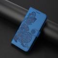 For Tecno Camon 20/20 Pro 4G Datura Flower Embossed Flip Leather Phone Case(Blue)
