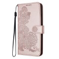 For Infinix Hot 40 Datura Flower Embossed Flip Leather Phone Case(Rose Gold)