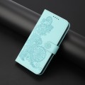 For Infinix Hot 40i Datura Flower Embossed Flip Leather Phone Case(Light blue)