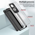 For OPPO Reno11 F 3 in 1 Clear TPU Color PC Frame Phone Case(Black)