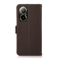 For Realme C67 4G KHAZNEH Side-Magnetic Litchi Genuine Leather RFID Phone Case(Brown)