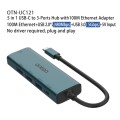 Onten UC121 5 in 1 USB-C / Type-C to USB 3.0 HUB with 5V Input & 100Mbps Network Card