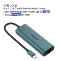Onten UC122 6 in 1 USB-C / Type-C to SD + TF Card + USB 3.0 HUB with 5V Input & 100Mbps Network Card