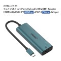 Onten UC123 5 in 1 USB-C / Type-C to HDMI + USB3.0 HUB Docking Station with 5V Input