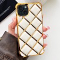 For iPhone 15 Plus Electroplated Varnish Diamond TPU Phone Case(White)