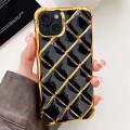 For iPhone 15 Electroplated Varnish Diamond TPU Phone Case(Black)