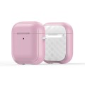 For AirPods 2 / 1 DUX DUCIS PECC Series Earbuds Box Protective Case(Pink White)