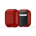 For AirPods 2 / 1 DUX DUCIS PECC Series Earbuds Box Protective Case(Red Black)