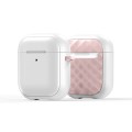 For AirPods 2 / 1 DUX DUCIS PECC Series Earbuds Box Protective Case(White Pink)