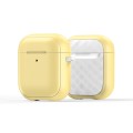 For AirPods 2 / 1 DUX DUCIS PECC Series Earbuds Box Protective Case(Yellow White)