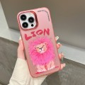 For iPhone 13 Electroplated Lens Ring Cartoon Animal Phone Case(Lion)