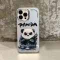 For iPhone 13 Electroplated Lens Ring Cartoon Animal Phone Case(Panda)