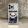 For iPhone 13 Pro Electroplated Lens Ring Cartoon Animal Phone Case(Panda)