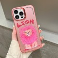 For iPhone 13 Pro Max Electroplated Lens Ring Cartoon Animal Phone Case(Lion)