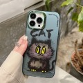 For iPhone 14 Pro Electroplated Lens Ring Cartoon Animal Phone Case(Cat)