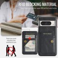 For Google Pixel 8 Pro Fierre Shann Oil Wax Cow Leather Card Holder Back Phone Case(Black)