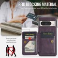 For Google Pixel 8 Pro Fierre Shann Oil Wax Cow Leather Card Holder Back Phone Case(Purple)