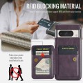 For Google Pixel 7 Pro Fierre Shann Oil Wax Cow Leather Card Holder Back Phone Case(Purple)