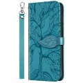 For Xiaomi Redmi Note 13 4G Life Tree Embossing Pattern Leather Phone Case(Blue)