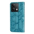 For Xiaomi Redmi Note 13 4G Life Tree Embossing Pattern Leather Phone Case(Blue)