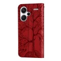 For Xiaomi Redmi Note 13 Pro+ Life Tree Embossing Pattern Leather Phone Case(Red)