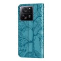 For Xiaomi 13T Life Tree Embossing Pattern Leather Phone Case(Blue)