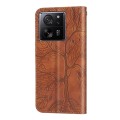 For Xiaomi 13T Life Tree Embossing Pattern Leather Phone Case(Brown)