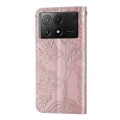 For Xiaomi Poco X6 Pro Life Tree Embossing Pattern Leather Phone Case(Rose Gold)