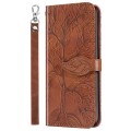 For Xiaomi Poco X6 Pro Life Tree Embossing Pattern Leather Phone Case(Brown)