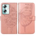 For OPPO A79 5G Embossed Butterfly Leather Phone Case(Rose Gold)