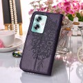For OPPO A79 5G Embossed Butterfly Leather Phone Case(Dark Purple)