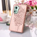 For OPPO Reno11 5G Global Embossed Butterfly Leather Phone Case(Rose Gold)