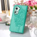 For OPPO Reno11 5G Global Embossed Butterfly Leather Phone Case(Green)