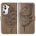 For OPPO Reno11 Pro 5G Global Embossed Butterfly Leather Phone Case(Grey)