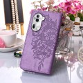 For OPPO Reno11 Pro 5G Global Embossed Butterfly Leather Phone Case(Purple)