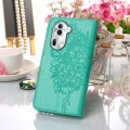 For OPPO Reno11 Pro 5G Global Embossed Butterfly Leather Phone Case(Green)