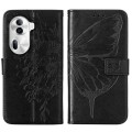 For OPPO Reno11 Pro 5G Global Embossed Butterfly Leather Phone Case(Black)