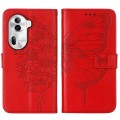 For OPPO Reno11 Pro 5G Global Embossed Butterfly Leather Phone Case(Red)